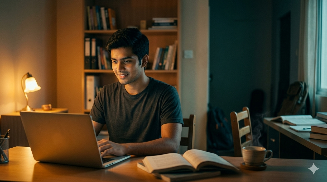 Student in a live online KTU tuition session